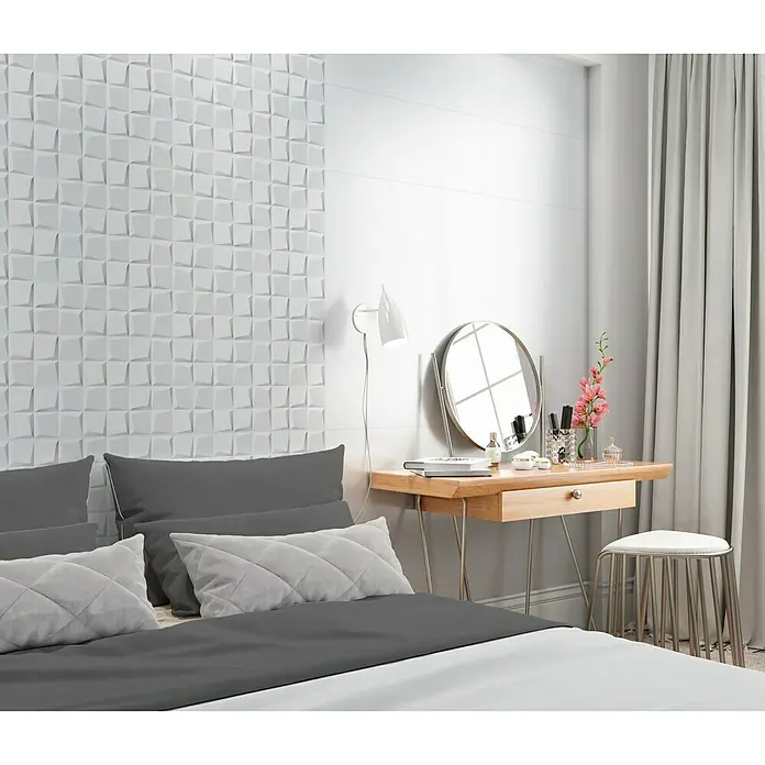 Revestimiento cerámico Blanco - 30 x 90 cm, Blanco, Rectificado