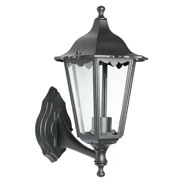 Luceco Praga Aplique exterior - 100 W, 28,3 x 22,4 x 42 cm, Negro, IP44, Ascendente