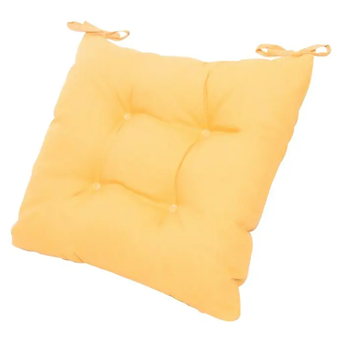 Cojín para silla Versalles liso - Mostaza, 40 x 40 cm, 100% algodón