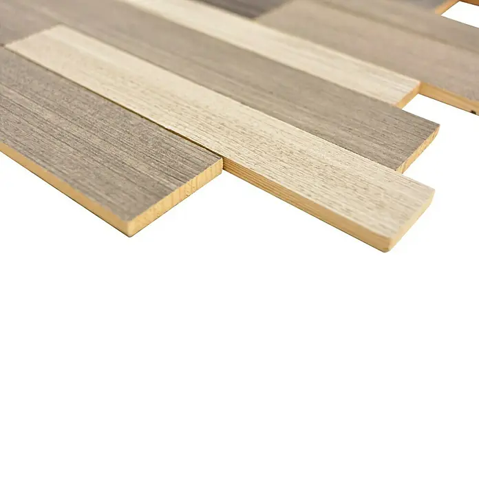 Selbstklebemosaik Woodland SWM PW3 - 30 x 30 cm, Holz, Grau - Detailaufnahme