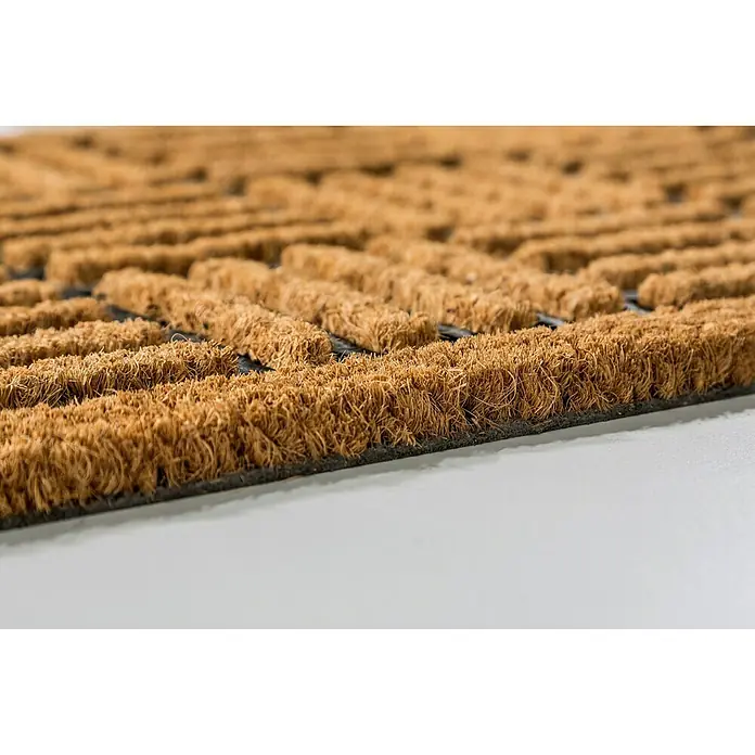 Astra Kokosfußmatte Coco Home - Gitter, Kokosbraun/Schwarz, 60 x 40 cm, 50 % Kokos, 50 % Gummi