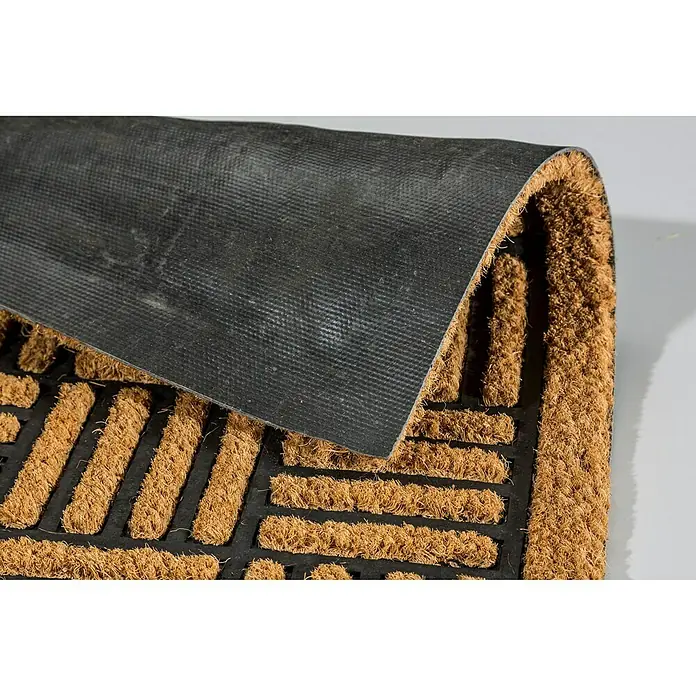 Astra Kokosfußmatte Coco Home - Gitter, Kokosbraun/Schwarz, 60 x 40 cm, 50 % Kokos, 50 % Gummi