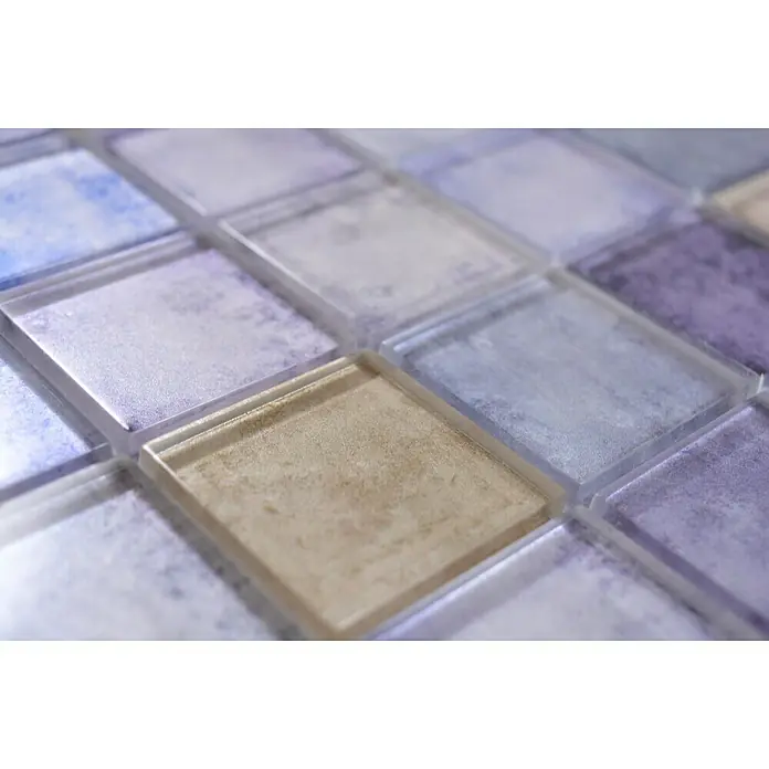 Mosaikfliese Quadrat Crystal SKY 000 - 30 x 30 cm, Blau, Glänzend - Detailaufnahme