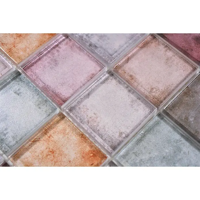 Mosaikfliese Quadrat Crystal SKY 123 - 30 x 30 cm, Lila, Glänzend - Detailaufnahme