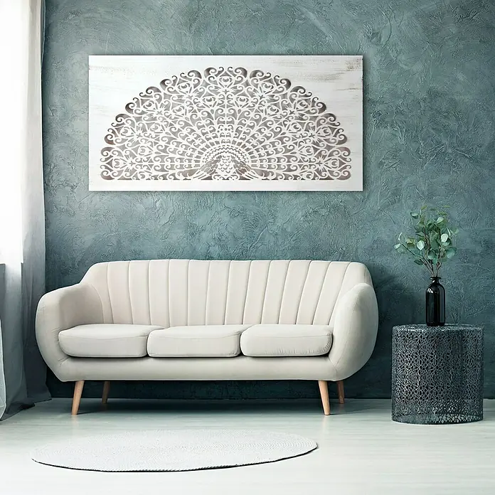 Cuadro de madera Mándala 155 - Mosaico, An x Al: 150 x 80 cm