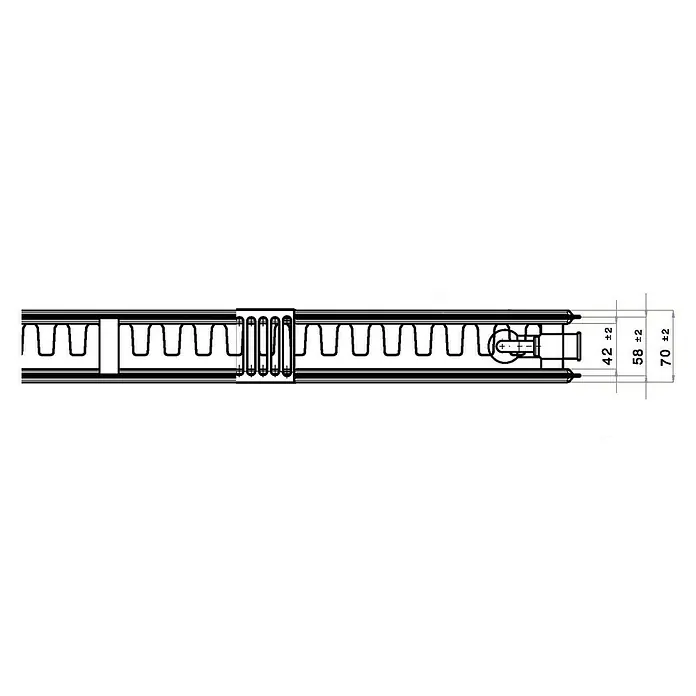 Universal-Flachheizkörper - B x H: 120 x 60 cm, 6-fach, Typ: EKE-21, 1.517 W
