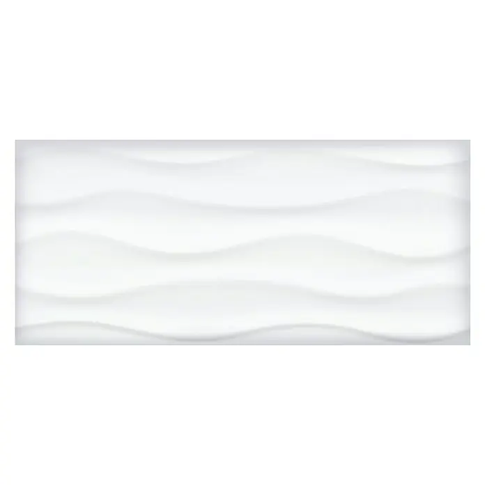 Decocer by Cinca Wandfliese Glow Onda - 25 x 55 cm, Weiß, Glänzend - Vorderansicht