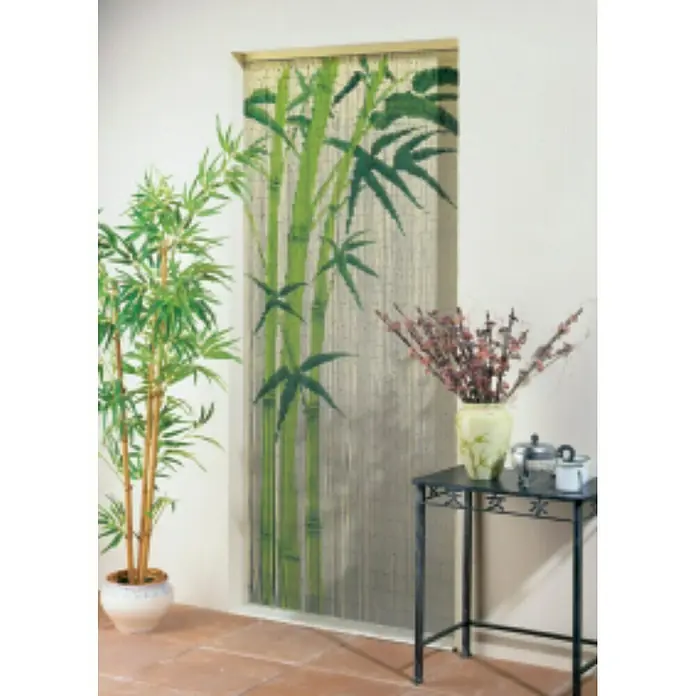 Zavjesa od perli - Bambus smeđa-zelena, 90 x 200 cm - Živopisni prikaz