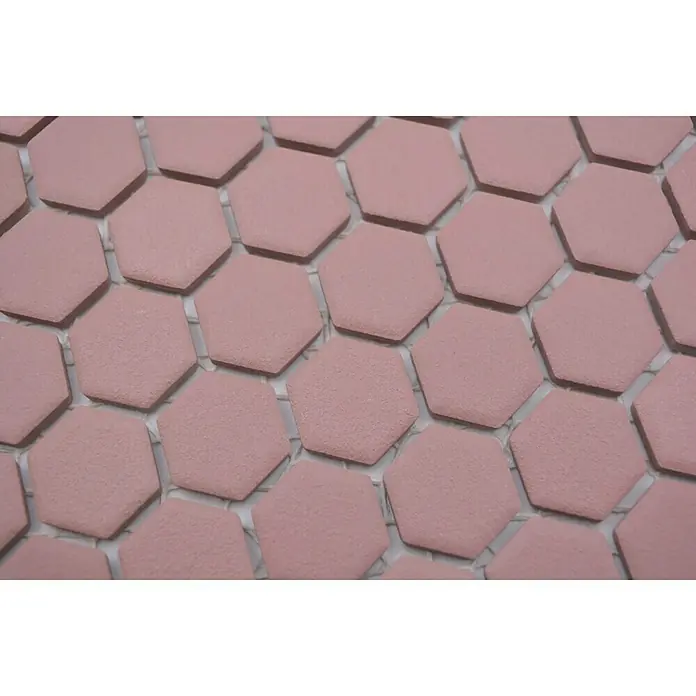 Mosaikfliese Hexagon Uni HX AT24 - 26 x 30 cm, Rot, Matt - Detailaufnahme