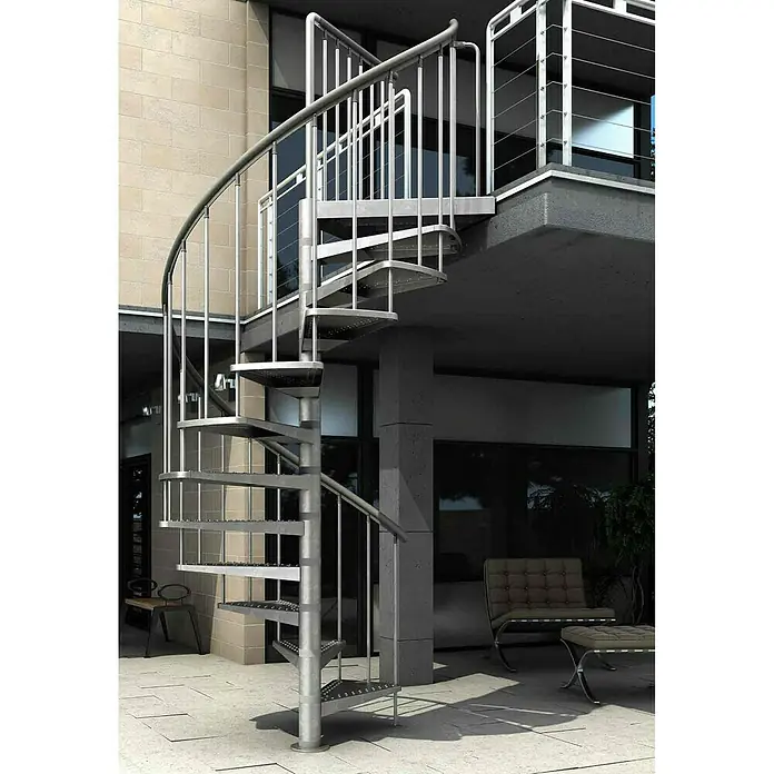 Dolle Außenspindeltreppe Gardenspin - Durchmesser: 125 cm, Geschosshöhe: 246 cm - 282 cm, Anzahl Steigungen: 12 Stk. - Stimmungsaufnahme