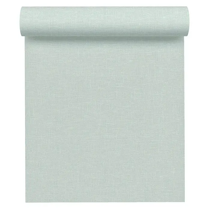 AS Creation Linen Style Vliestapete Meliert - Hellblau, Uni, 10,05 x 0,53 m - Vorderansicht