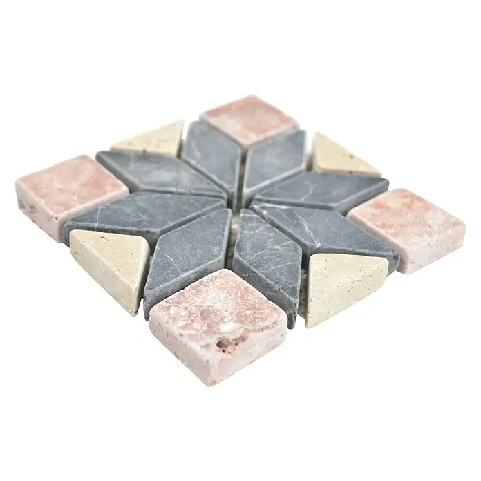 Antikmarmor Dekorfliese Star B3 XND 13013 - 10 x 10 cm, Nero, Matt