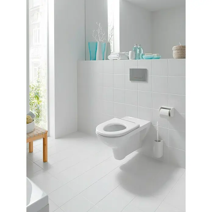 Laufen Pro Wand-WC - Mit Spülrand, Spülform: Flach, WC Abgang: Waagerecht, Weiß