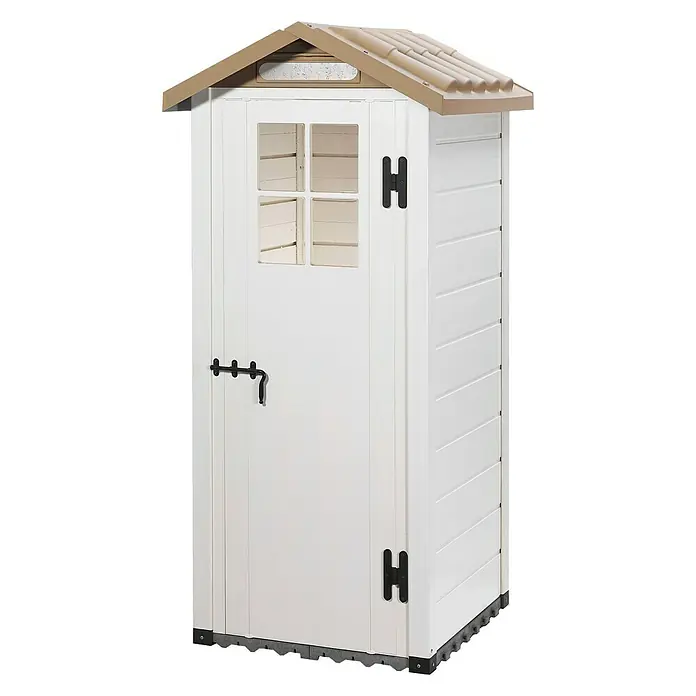 Armario de jardín Tuscany Evo 80 - Plástico, Blanco