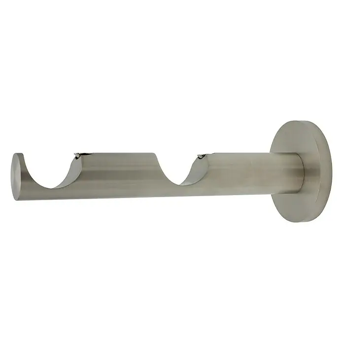Expo Ambiente Dubbele steun Max - Rvs-look, Geschikt voor: Gordijnroedes Ø 28 mm, Lengte: 16,8 cm - Zijaanzicht links