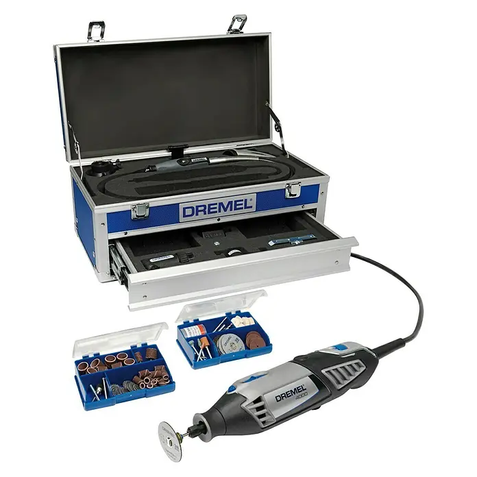 Dremel Juego de herramientas multifunción 4000 Platinum Edition - 5.000 r.p.m. - 35.000 r.p.m., 175 W - Vista de perfil izquierdo