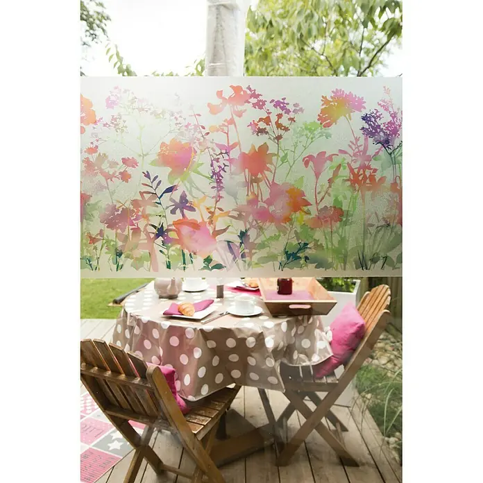 D-c-fix Static Premium Glasfolie, per meter - Breedte: 45 cm, Mira Flores, Statisch hechtend