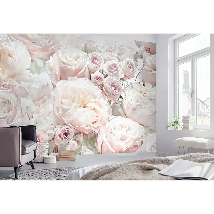 Komar Fototapete Spring Roses - 8 -tlg., B x H: 368 x 254 cm, Papier - Stimmungsaufnahme