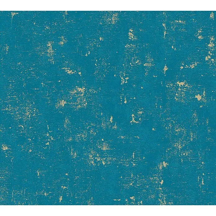 AS Creation Trendwall Vliestapete - Blau/Gold, Betonoptik, 10,05 x 0,53 m - Detailaufnahme