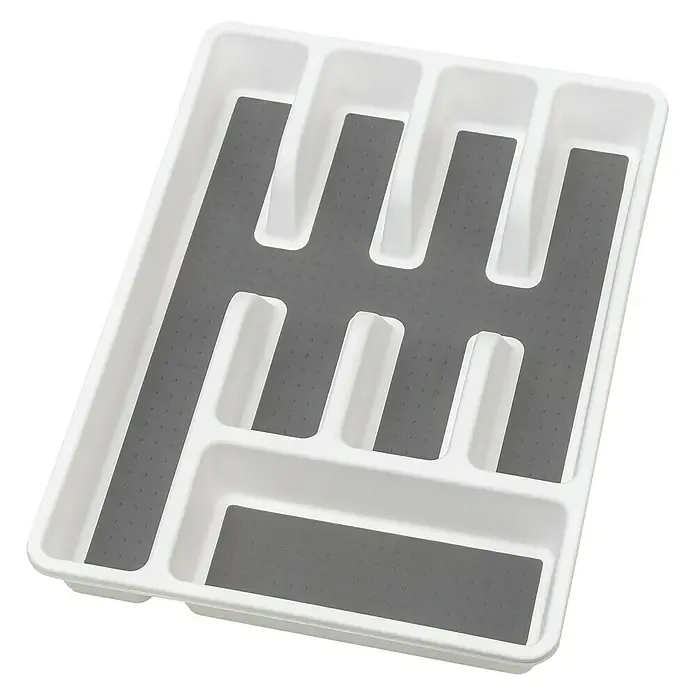 Wenko Cubertero antideslizante - L x An x Al: 36,5 x 26,5 x 5 cm, Blanco