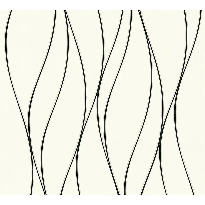 AS Creation Trendwall Vliestapete Welle - Weiß/Schwarz, Wellen, 10,05 x 0,53 m - Detailaufnahme