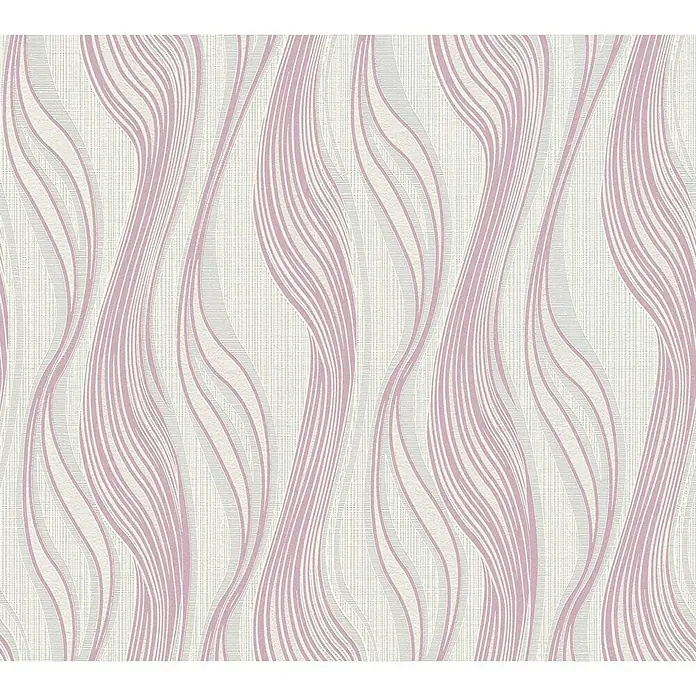 AS Creation Trendwall Vliestapete Welle - Grau/Rosa, Wellen, 10,05 x 0,53 m - Detailaufnahme