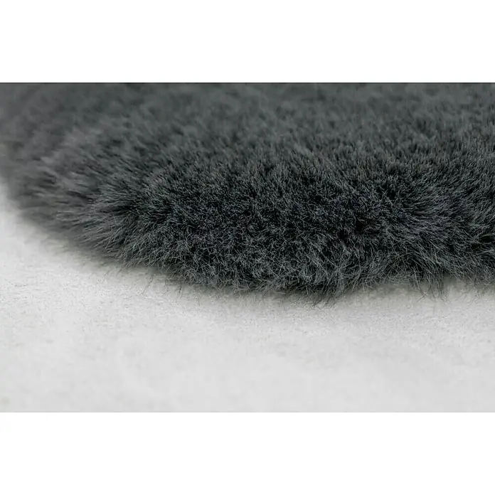 Kayoom Deko-Kunstfell Rabbit - Tieroptik, Graphit, 90 x 60 cm, 100 % Polyester - Detailaufnahme