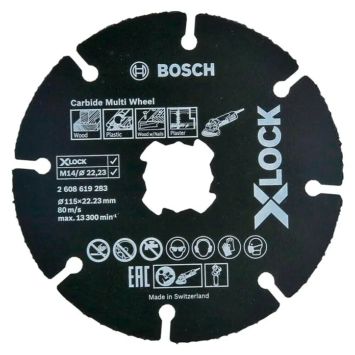 Bosch Professional X-Lock Disco de corte Carbide Multi Wheel - Diámetro disco: 115 mm, Espesor disco: 1 mm, Apto para: Materiales de obra
