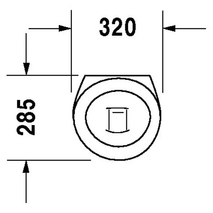 Duravit Starck 1 Urinal - Geeignet für: Montage ohne Deckel, Mit schmutzabweisender Glasur, Zulauf: Hinten, Absaugspülung, Farbe: Weiß, Ohne Zielobjekt - Skizze