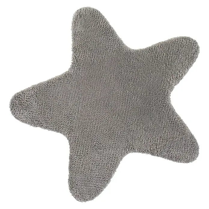 Alfombra Estrella - Gris, 80 x 80 cm, 100% poliéster microfibra