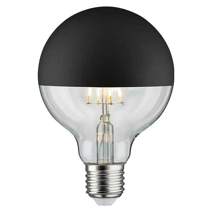 Paulmann LED-Leuchtmittel - E27, Warmweiß, Klar/Schwarz, G95, Matt - Vorderansicht