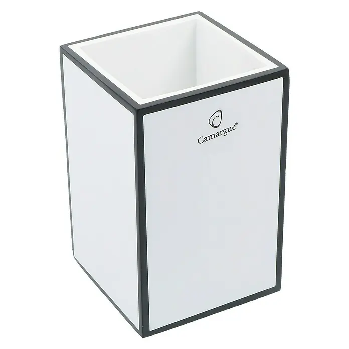 Camargue Couture Zahnputzbecher - Polyresin, Weiß, Schwarz