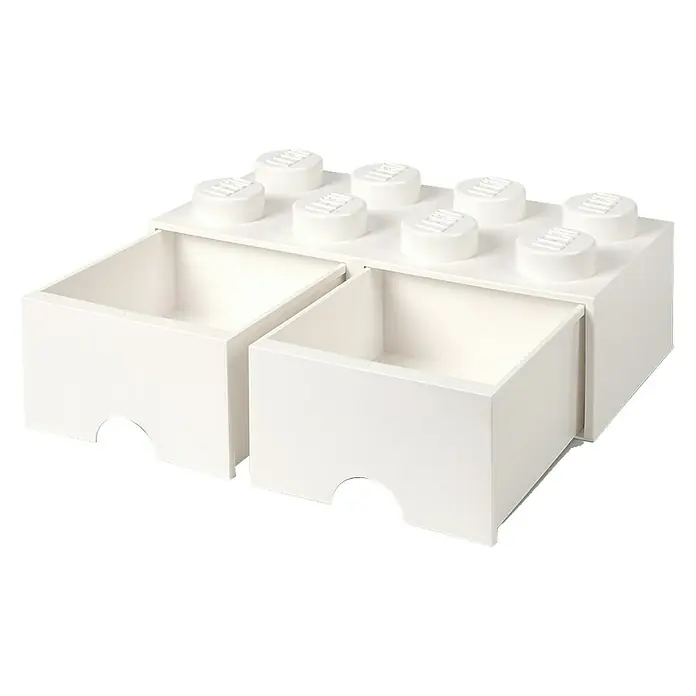 Lego Schubladenbox Brick - L x B x H: 50 x 25 x 18 cm, Weiß, Anzahl Schubladen: 2 Stk. - Rechte Seitenansicht