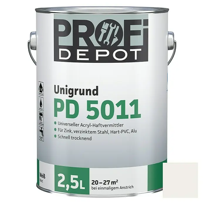 Profi Depot PD Grundierung Unigrund PD 5011 - Weiß, 2,5 l - Vorderansicht