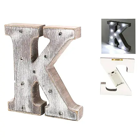 Letra LED de madera