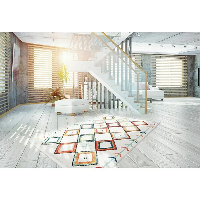 Kayoom Hochflorteppich Agadir - Bunt, 150 x 80 cm, 100% Polypropylen - Stimmungsaufnahme