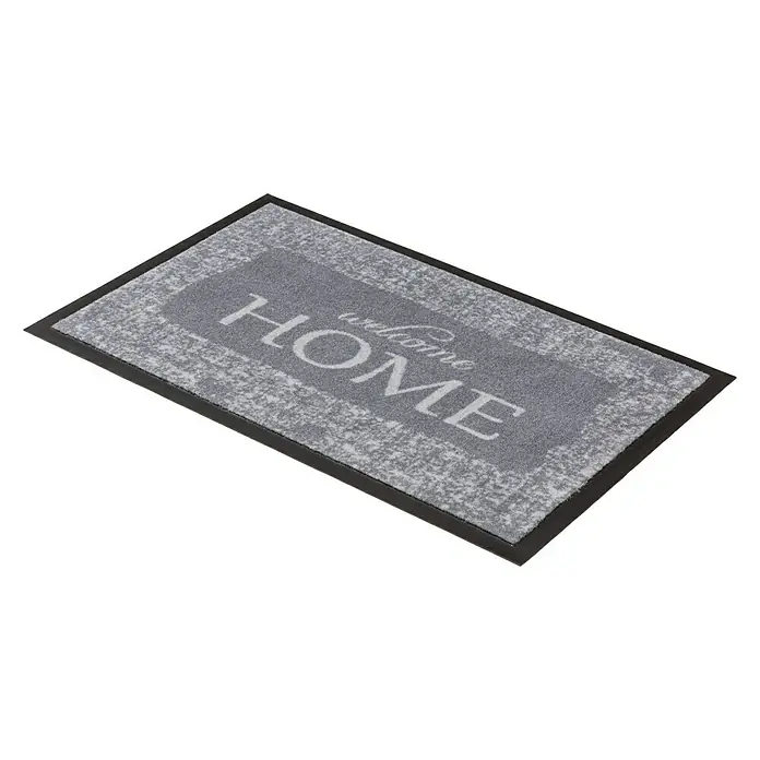 Astra Homelike Sauberlaufmatte Welcome Home - Grau, 40 x 60 cm, 100 % Polyamid - Rechte Seitenansicht