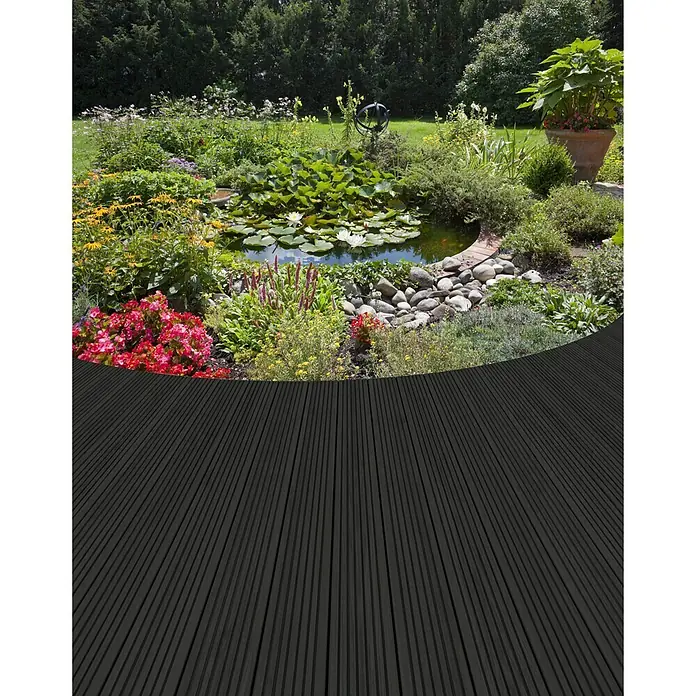 Terrassendiele - 300 x 14,5 x 2,8 cm, Anthrazit - Stimmungsaufnahme