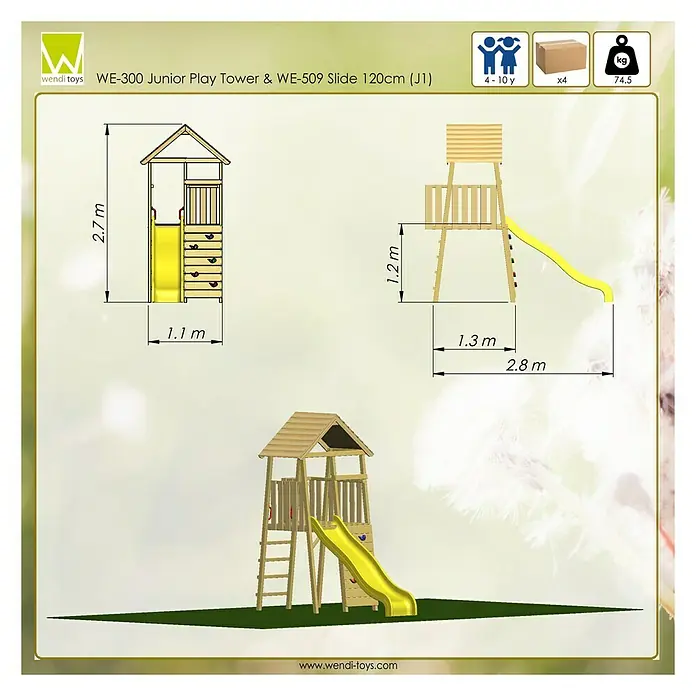 Wendi Toys Kinderspielturm Falke - 300 x 110 cm