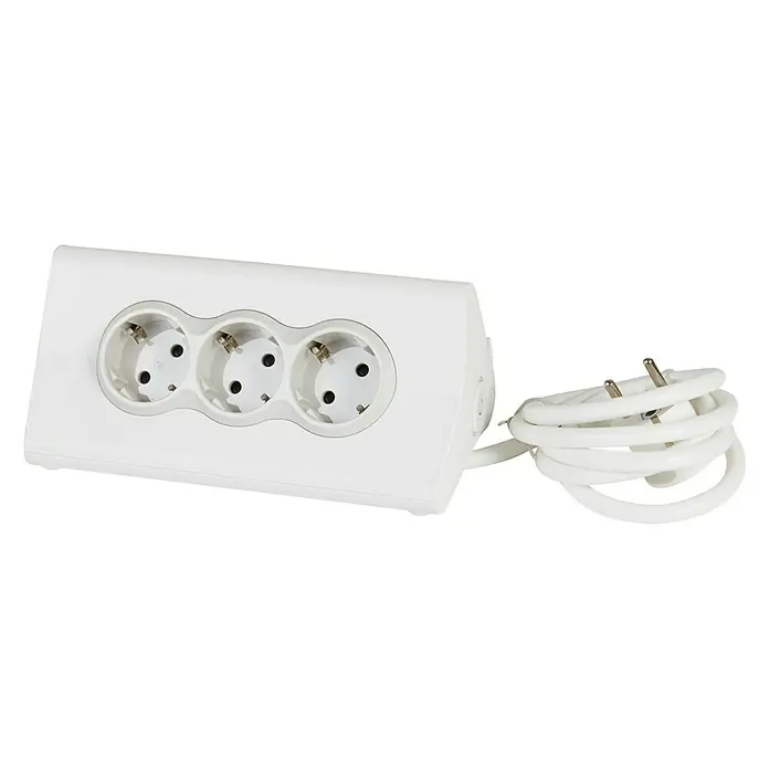 Legrand Base de enchufe múltiple 3t x 2p + 2 usb tablet - Número de enchufes Schuko: 3 ud., Blanco, Longitud del cable: 1,5 m
