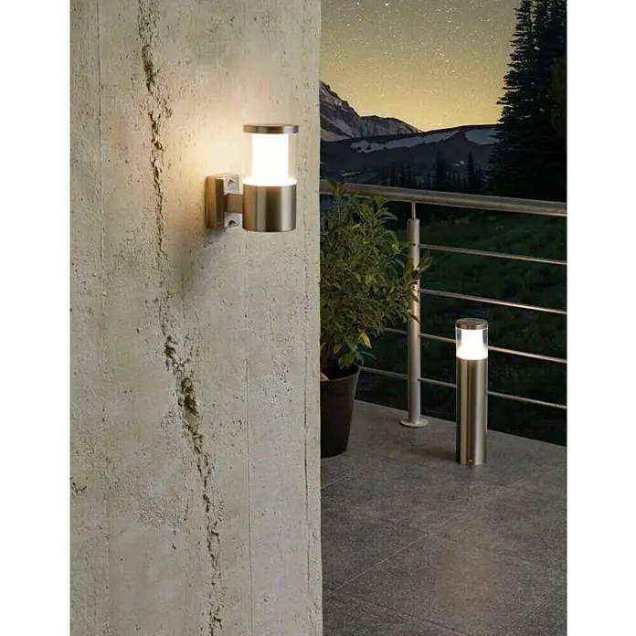 Eglo Basalgo 1 Led-wandlamp voor buiten - 3,8 W, 10,5 x 10,5 x 18 cm, Zilver, IP44