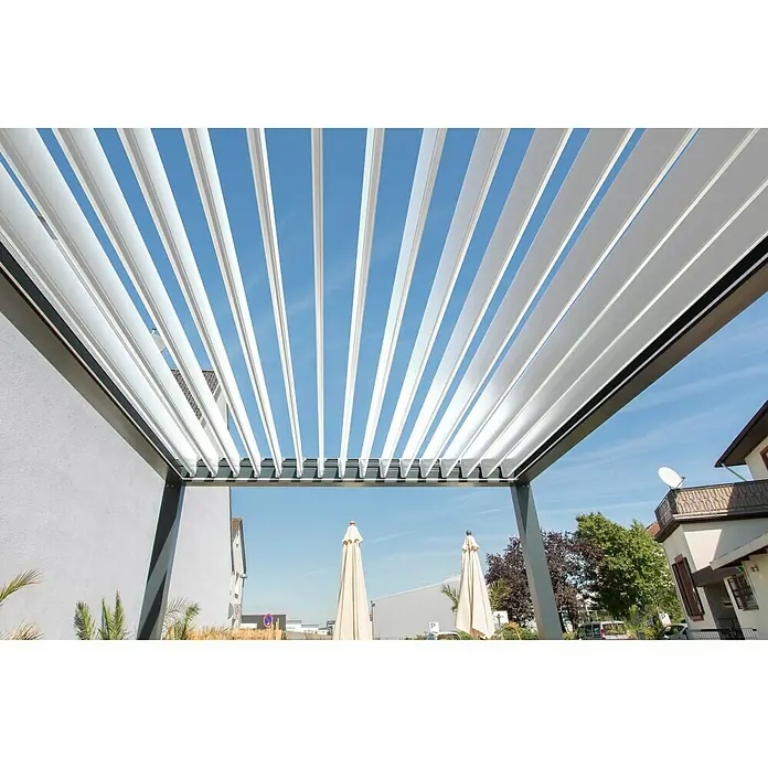 Wismar-NFI Pergola Bio - Grau/Weiß, L x B: 400 x 339,6 cm