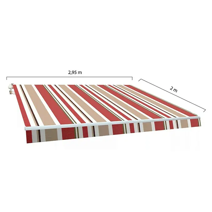 SmartSun Toldo de brazos articulados Original Kit Poliéster - Beige/Burdeos, Ancho: 3 m, Caída: 2 m
