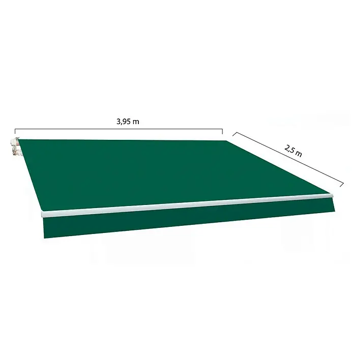 SmartSun Toldo de brazos articulados Original Kit Poliéster - Verde, Ancho: 4 m, Caída: 2,5 m