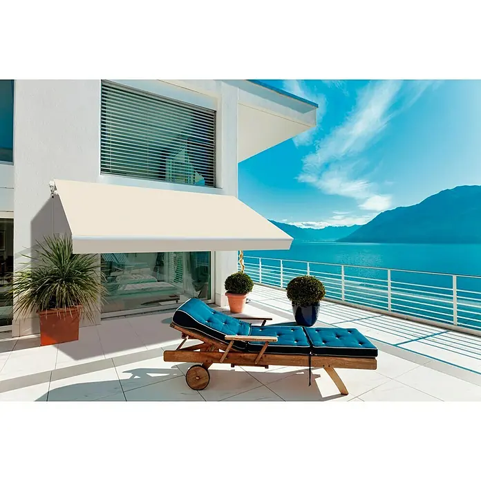 SmartSun Toldo de brazos articulados Original Kit Poliéster - Crudo, Ancho: 4 m, Caída: 2,5 m