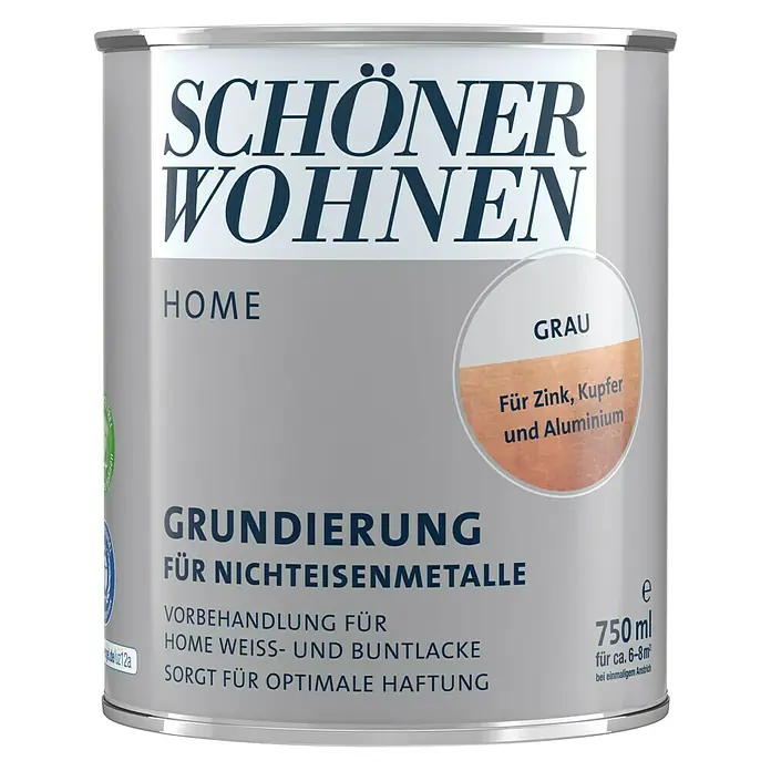 SCHÖNER WOHNEN-Farbe Home Grundierung Nichteisen - Grau, 750 ml - Vorderansicht