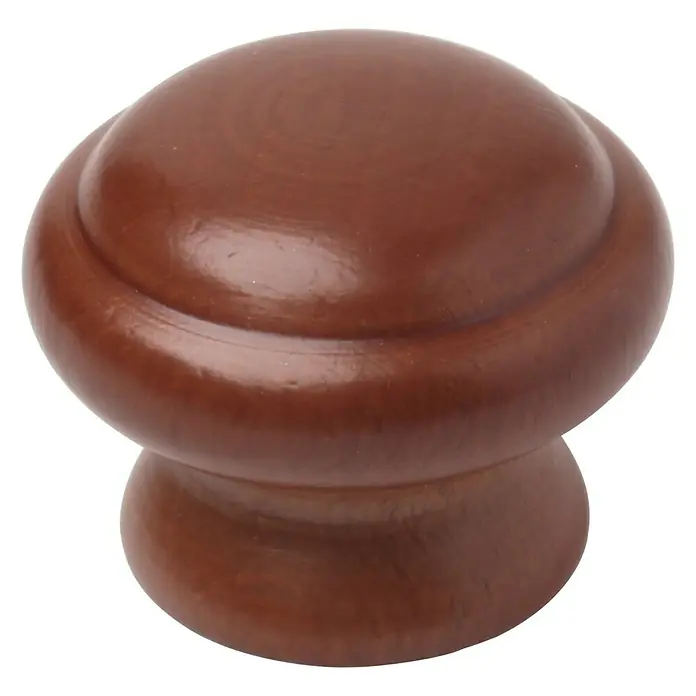 Rei Set de pomos para muebles Nogal - 4 pzs., Ø x Al: 40 x 32 mm, Madera