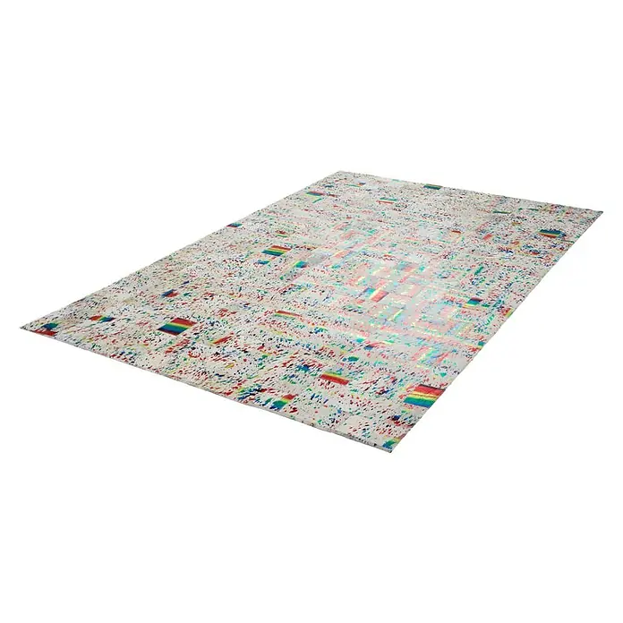 Kayoom Echtlederteppich Rocket - Multi, 170 x 120 cm, 100 % Leder - Linke Seitenansicht