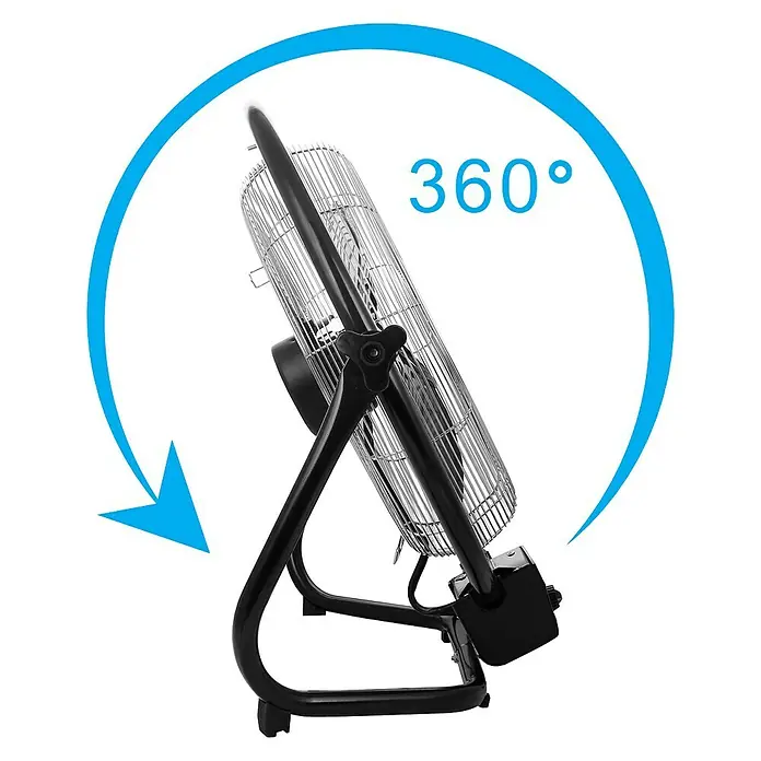 Proklima Bodenventilator - Silber/Schwarz, 45 cm, 100 W, 5.340 m³/h - Vorderansicht