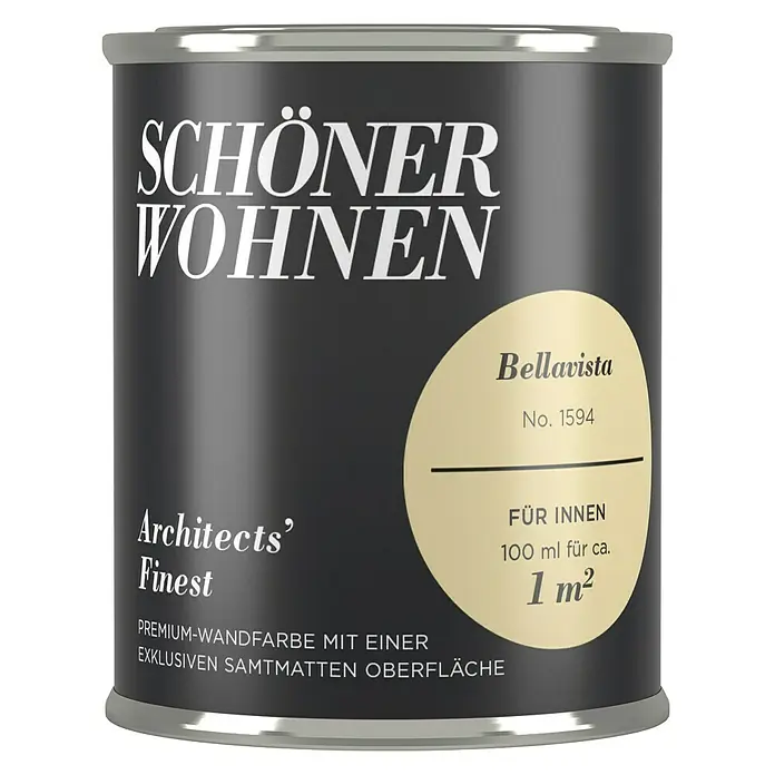 SCHÖNER WOHNEN-Farbe Wandfarbe Architects' Finest - No. 1594 - Bellavista, 100 ml, Matt - Vorderansicht